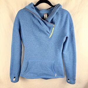 Stio Women's Sweetwater Blue Hooded Polyester‎ Fleece Sweater Small Winter Layer